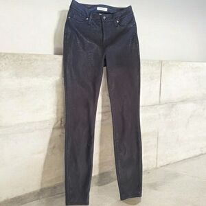 Good American Pants Good Legs Womens Jeans Snakeskin Faux Pockets Suede Jeggings